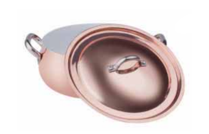 Copper Ceramik 2 mm - Curved saucepot with cover 24cm