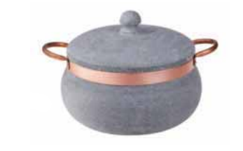 Pietra Ollare - Curved saucepot with lid 28cm